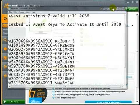 free avast activation code 2014